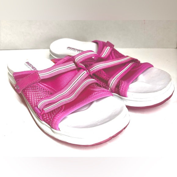 Women's Arch Fit Go Walk 2.0 Slide Sandals Pink White - Picture 1 of 7